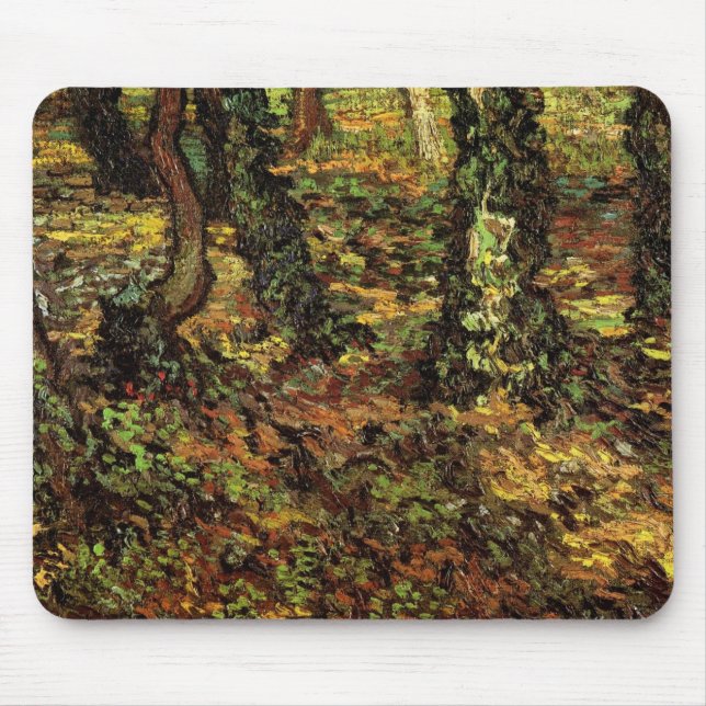 Tree Trunks with Ivy by Vincent van Gogh Mouse Mat (Front)