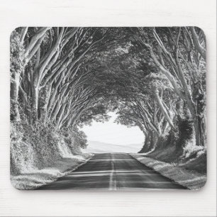 Tree Tunnel Kauai Photography Black and White Mouse Mat