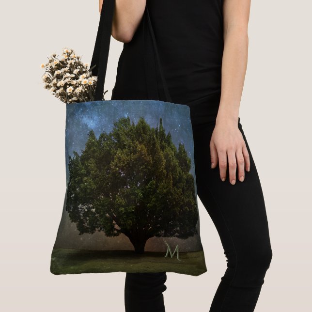Tree under the Stars Tote Bag (Close Up)