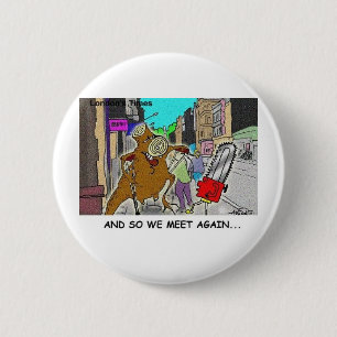 Tree Vs Chain Saw Funny Rick London Gifts 6 Cm Round Badge