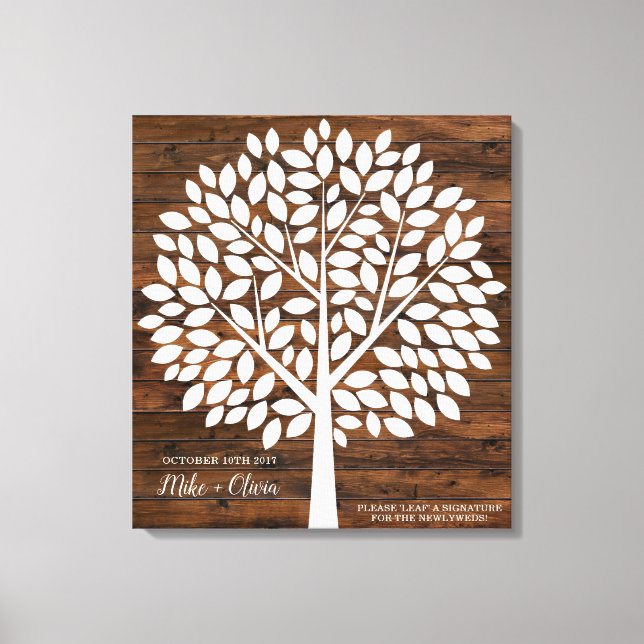Tree Wedding Guest Book Alternative | 120 Leaves (Front)