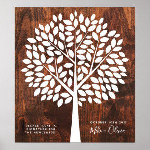 Tree Wedding Guest Book Alternative    130 Leaves