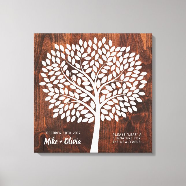 Tree Wedding Guest Book Alternative | 190 Leaves (Front)