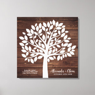 Tree Wedding Guest Book Alternative 55 Leaves
