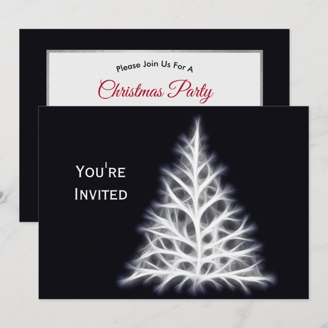 Tree White Christmas Graphic Christmas Invitation (Front/Back)