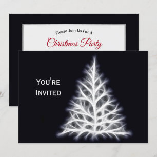 Tree White Christmas Graphic Christmas Invitation