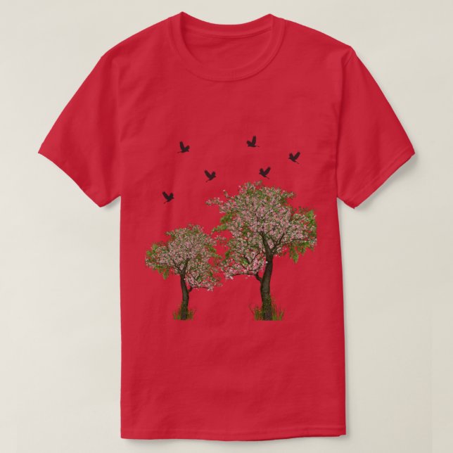 Tree with Birds  T-Shirt (Design Front)
