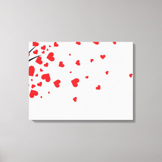 Tree With Heart Leaves Canvas Print