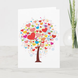 Tree With Heart Shaped Leaves Greeting Cards