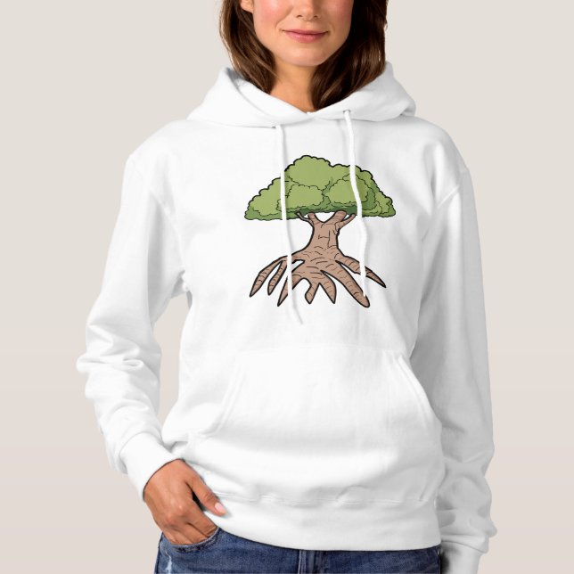 Tree With Long Roots Womens Hoodie (Front)