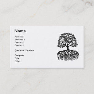 Tree with roots business card