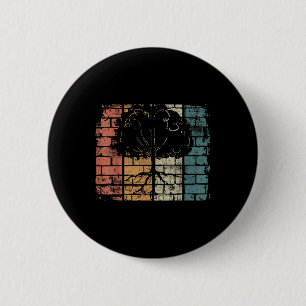Tree With Roots - Retro Nature Environmental 6 Cm Round Badge