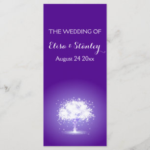 Tree with sparkling lights purple wedding program programme