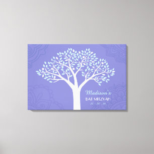 TREE WITH STARS Bar Mitzvah Memory Sign-In Board Canvas Print