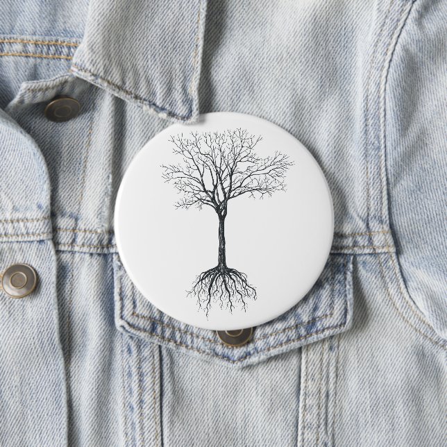 Tree without leaves 10 cm round badge (In Situ)