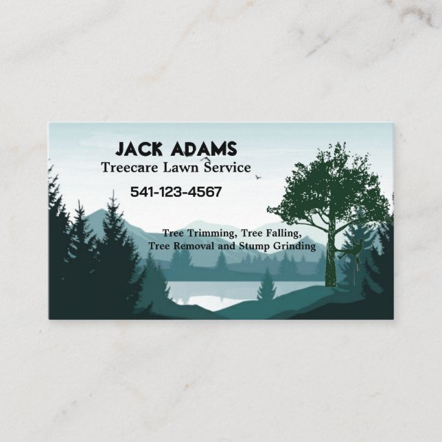 Treecare Lawn Service Business Cards (Front)