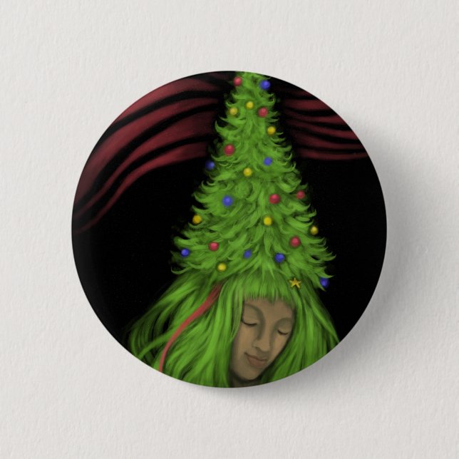 Treehead Painting 6 Cm Round Badge (Front)