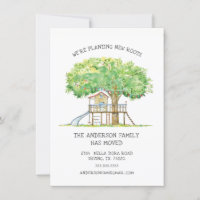 Treehouse Cute Family Moving Announcement