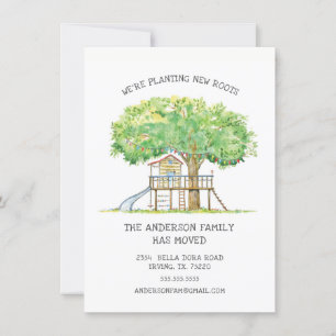 Treehouse Cute Family Moving Announcement