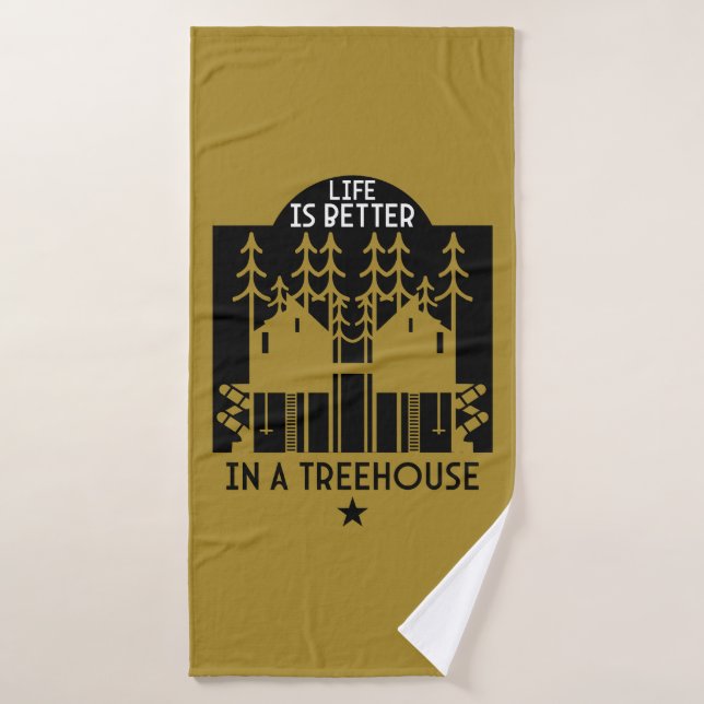 Treehouse Playhouse Back To School Bath Towel (Bath Towel)