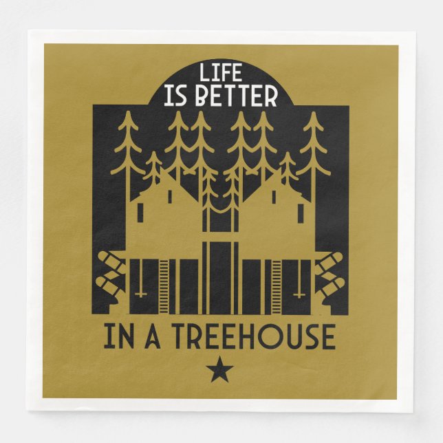 Treehouse Playhouse Back To School Napkin (Front)