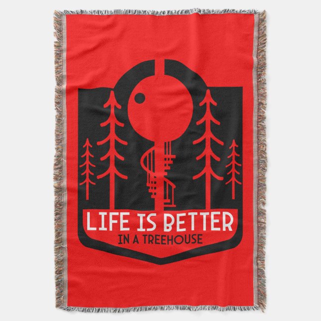 Treehouse Playhouse Back To School Throw Blanket (Front Vertical)