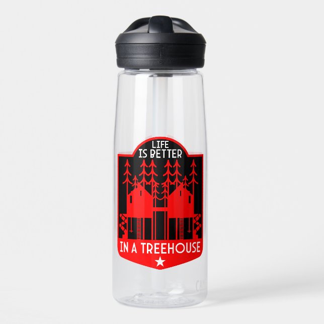 Treehouse Playhouse Gifts And Apparel Water Bottle (Front)