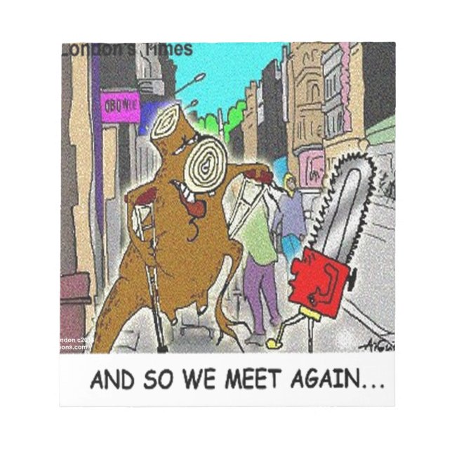 Treehugger Rick London Cartoon Funny Gifts Notepad (Front)