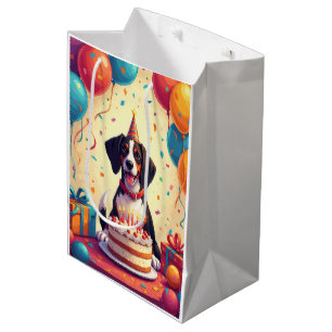 Treeing Walker Coonhound Birthday Celebration Medium Gift Bag