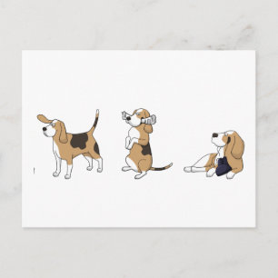 treeing walker coonhound cartoon 2 postcard