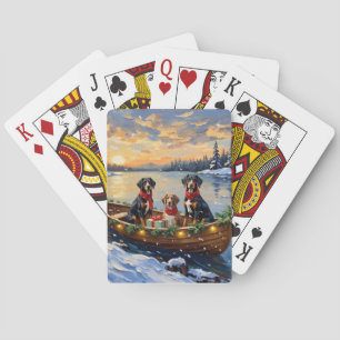 Treeing Walker Coonhound Christmas Boat Holiday Playing Cards