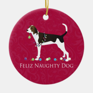 Treeing Walker Coonhound Christmas Ceramic Tree Decoration