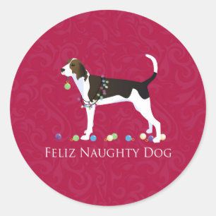Treeing Walker Coonhound Christmas Classic Round Sticker
