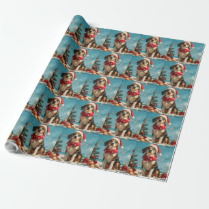 Treeing Walker Coonhound Christmas Vintage Beach  Wrapping Paper