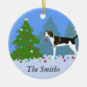 Treeing Walker Coonhound Decorating Christmas Tree Ceramic Tree Decoration