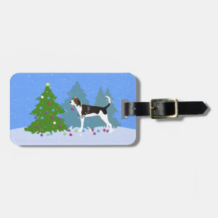 Treeing Walker Coonhound Decorating Christmas Tree Luggage Tag