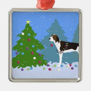 Treeing Walker Coonhound Decorating Christmas Tree Metal Tree Decoration