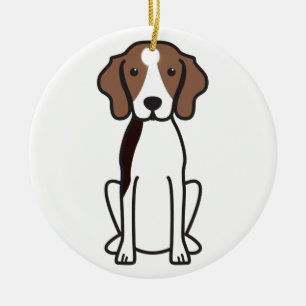 Treeing Walker Coonhound Dog Cartoon Ceramic Tree Decoration