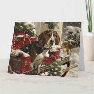 Treeing Walker Coonhound Dog Christmas Festive Card