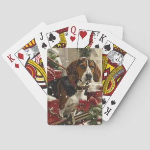 Treeing Walker Coonhound Dog Christmas Festive Playing Cards