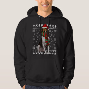 Treeing Walker Coonhound Dog Santa Hat Xmas Ugly C Hoodie
