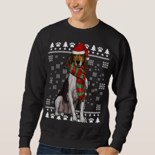 Treeing Walker Coonhound Dog Santa Hat Xmas Ugly C Sweatshirt