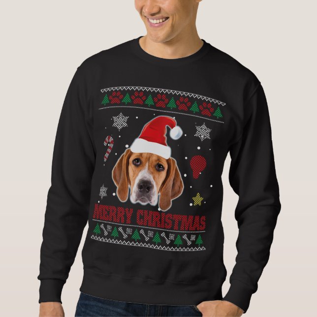 Treeing Walker Coonhound Dog Santa Ugly Costume Xm Sweatshirt (Front)