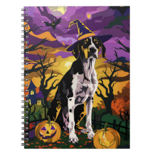 Treeing Walker Coonhound Halloween Witch Pumpkin Notebook
