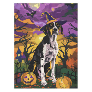 Treeing Walker Coonhound Halloween Witch Pumpkin Tablecloth