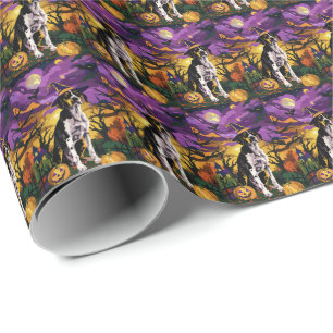 Treeing Walker Coonhound Halloween Witch Pumpkin Wrapping Paper
