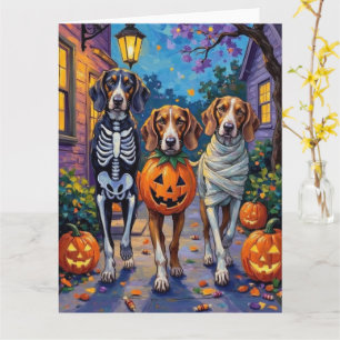Treeing Walker Coonhound In Halloween Costumes Card