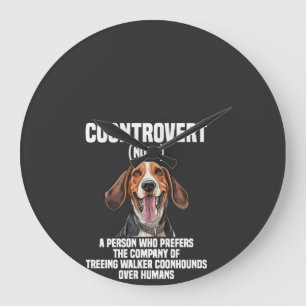 Treeing Walker Coonhound Lover Dog Coontrovert Large Clock