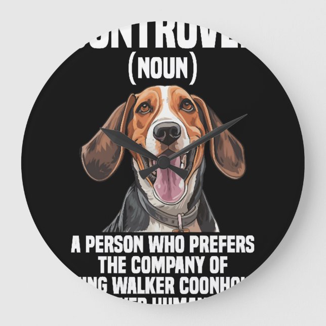 Treeing Walker Coonhound Lover Dog Coontrovert Large Clock (Front)
