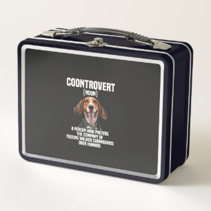 Treeing Walker Coonhound Lover Dog Coontrovert Metal Lunch Box